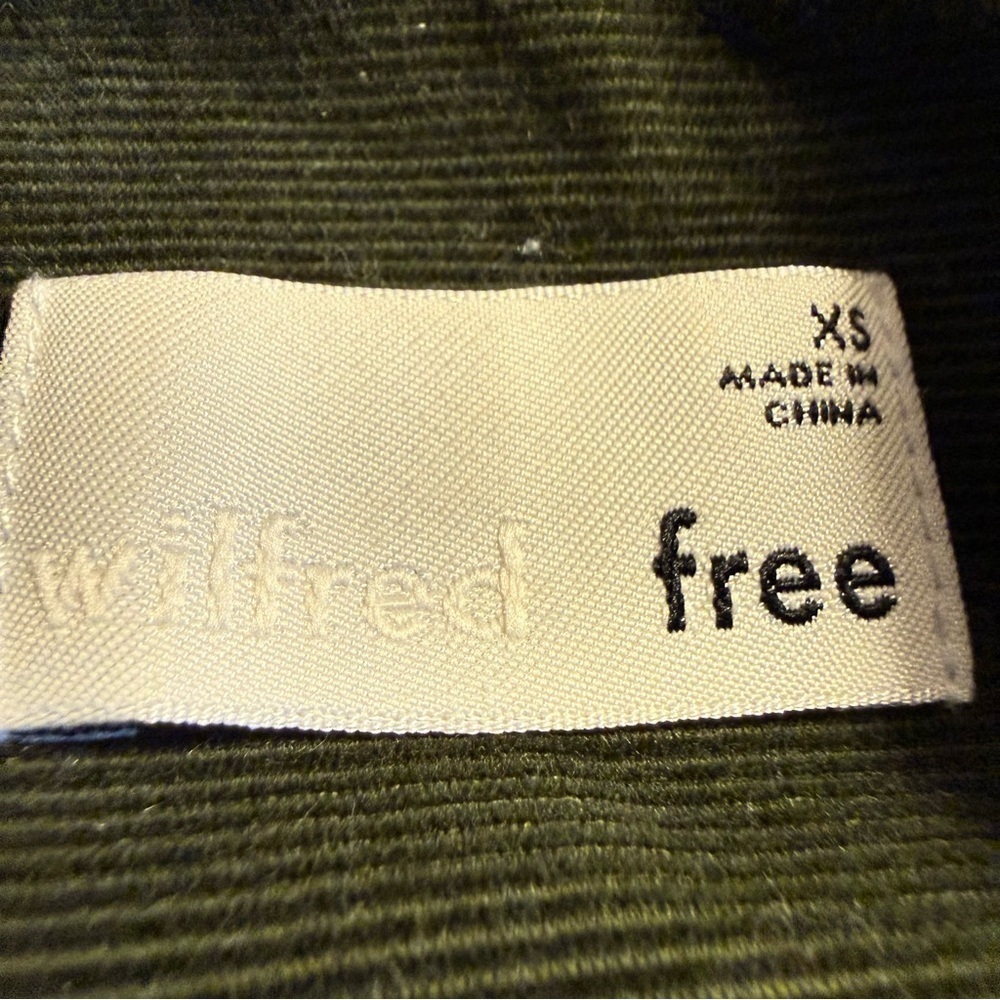 Wilfred Free | Dark Olive Corduroy Boyfriend Shirt | 100% Cotton | Sz XS - Picture 6 of 8